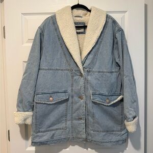 Denim Jacket with Cream Sherpa